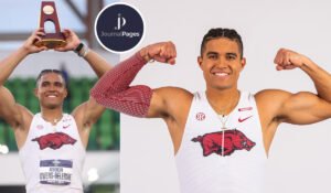 Ayden Owens-Delerme celebrating decathlon national record
