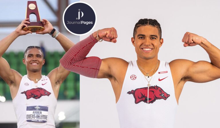 Ayden Owens-Delerme celebrating decathlon national record